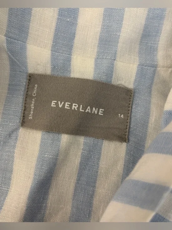 Everlane The Linen Sleeveless Shirt Dress Blue White Stripe Nautical Women’s - Picture 4 of 7